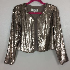 BB Dakota L/S Champagne Gold Sequin Jacket Size M